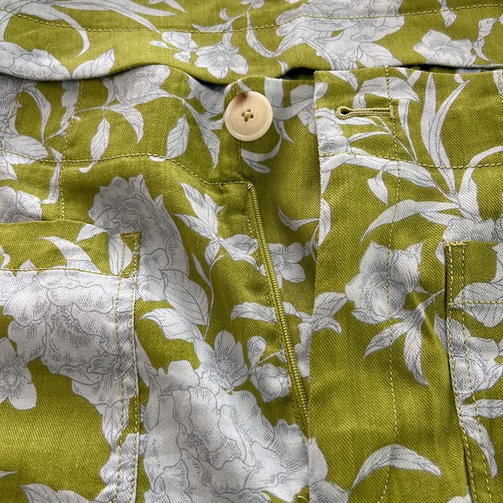 Green Floral Crop Tank and Pants Set - Picture 2 of 4